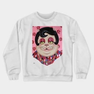 Cat Boss Cat Gangster Mobster Mrs. Kitty Boom Boom Original Painting By Tyler Tilley Crewneck Sweatshirt